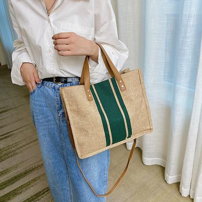 2025 Simple Literary Linen Women's Bag Summer Leisure Student Tote Bag Design Sense Shoulder Bag