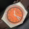 AUTOMATIC VINTAGE SEIKO 5 JAPAN 6309A MENS ORANGE COLOR DIAL WATCH A702720-1 R210-a702720