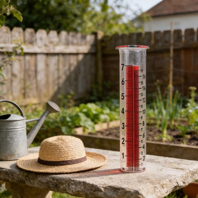 Leicht ablesbares Glas-Regenmesser Für den Außenbereich im Garten Regenmesswerkzeug Mit präziser Messung Und tragbarem Design
