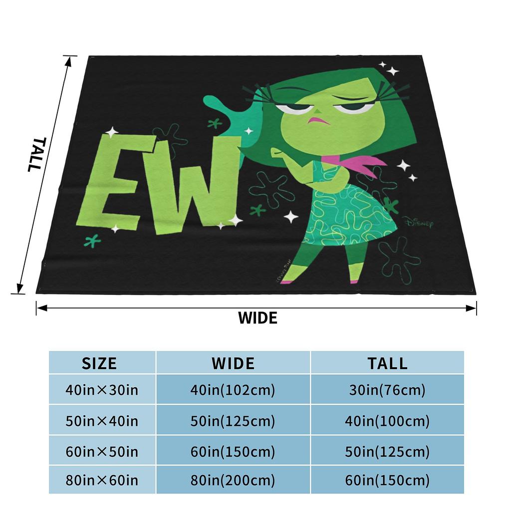 Inside Out 2 Disgust Emotion Character EW Knitted Blankets Flannel Cartoon Super Soft Throw Blanket Home Couch Plush Thin Quilt