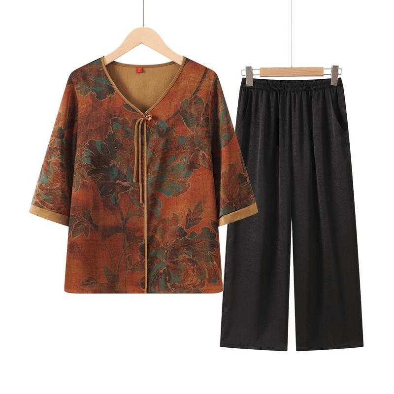 Yuzhaolin Women s New Chinese Style Summer Set 3XL