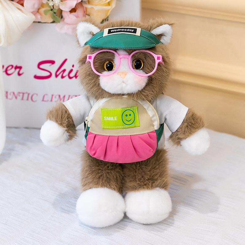 Peluche Gatto Carino Con Zaino Rimovibile Per Ragazze E Bambini Regalo