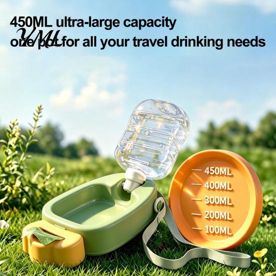 Convenient Puppy Water Bottle for Travel 450ml Pet Bottle, Carrot Shape with Adjustable Strap, Friendly Hydration Gear Portable Cup Cat Summer Outdoor