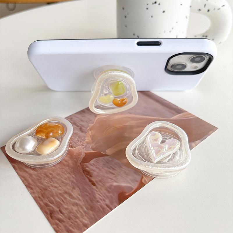 Xiaoqing Fresh Air Mobile Phone Airbag Bracket Back Sticker Retractable Gem Pearl Sticker Support Desktop Watch Drama