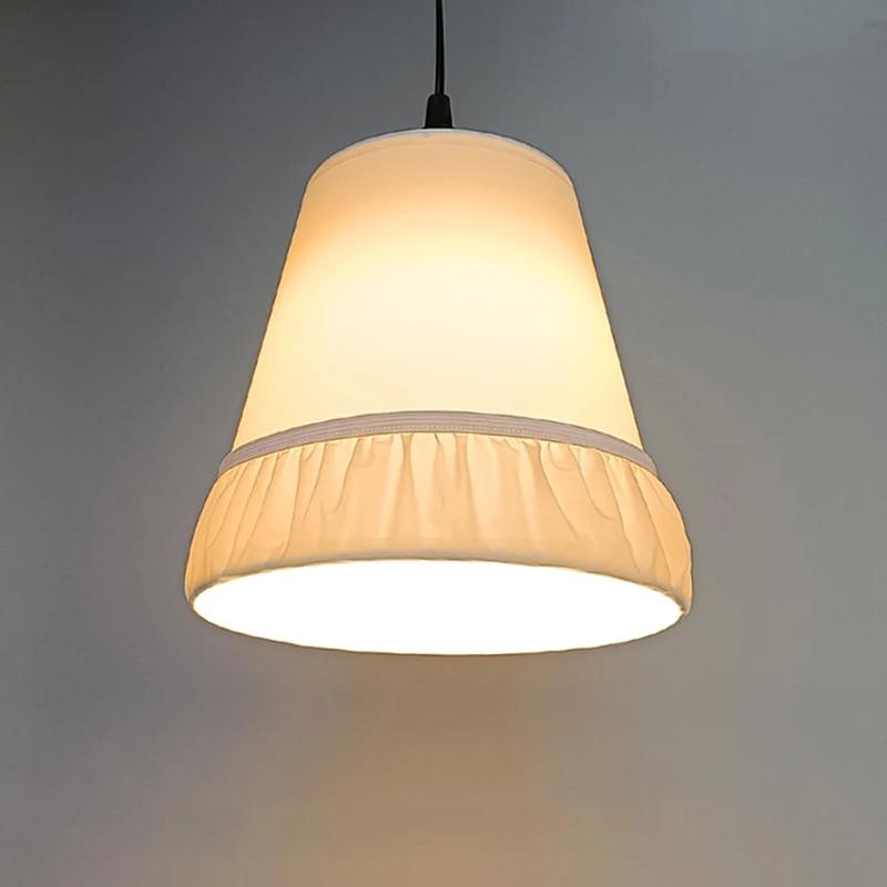 White/Beige Chandelier Lamp Shade  E27 Lampshade Ceiling Lamp Cover Shade + Lens Hood Pendant Light Cover Replacement