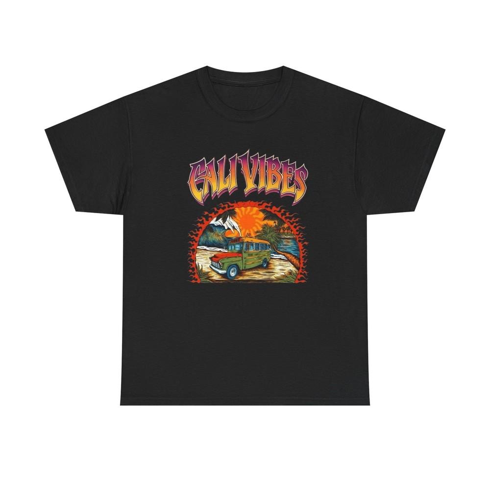 Cali Vibes T Shirt Graphic Unisex Heavy Cotton Tee NEW GIFT Unisex T-Shirt S