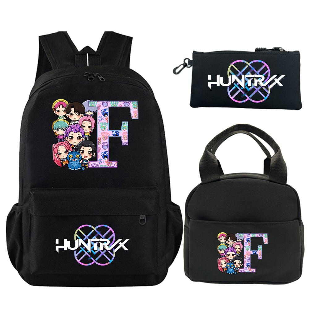 3Pcs/set 26 English Letter Printed Backpack with Shoulder Bag Pencil Case for Teenager Student Boy Girl Schoolbag Large Capacity Bookbag Kid Gift