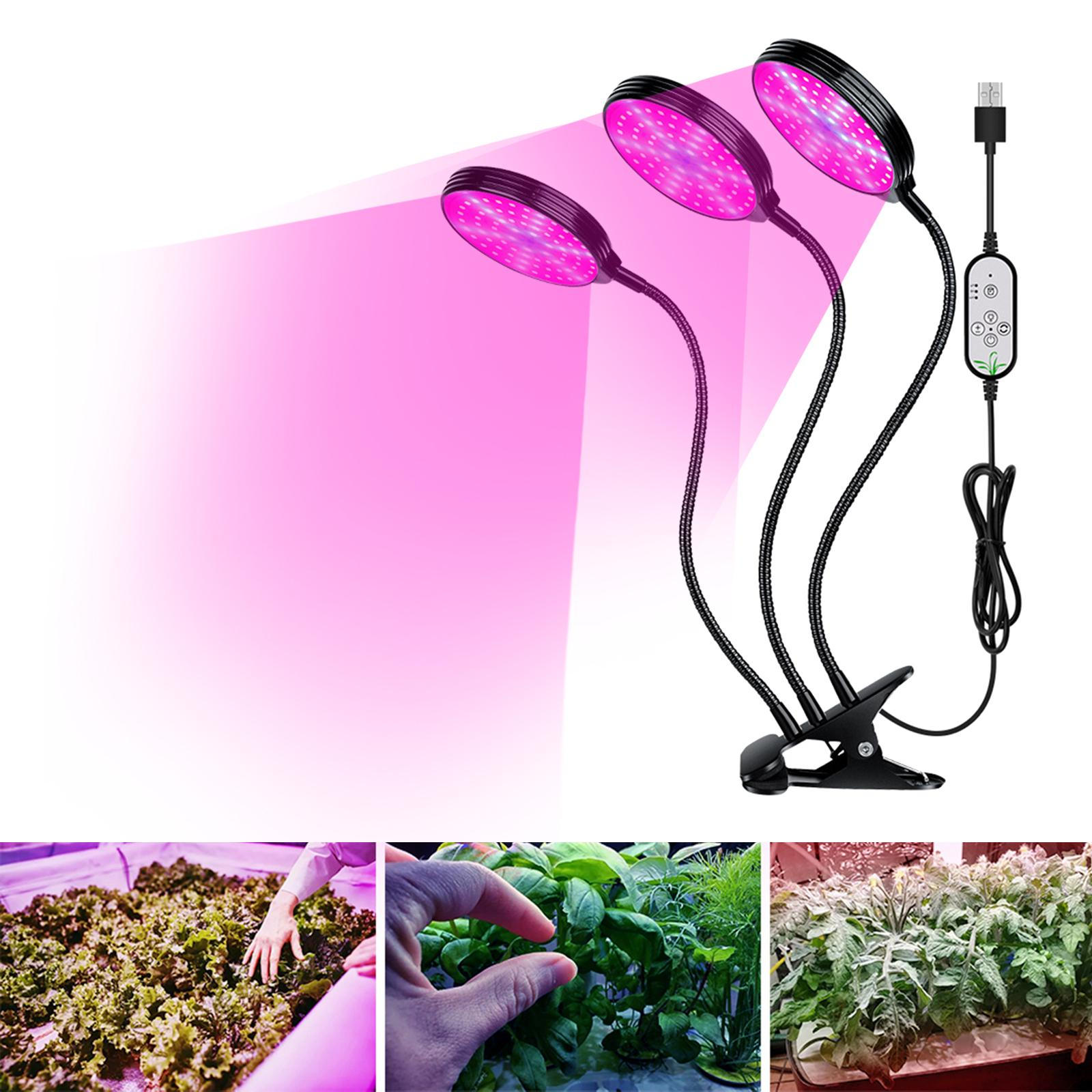 

Light for Indoor Plant ing , th Lamp Plants with Red/Blue Adjustable Gooseneck, 45W 3 Head Round
