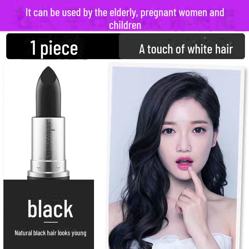 

Временная краска для волос Serinfanner - коричневая/черная, мгновенное закрашивание седых корней 3.8g