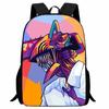 Printed Two-Dimensional Chainsaw Man Schoolbag, Primary School Student Cartoon Chaaw Man Backpack