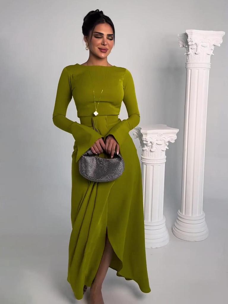 European and American Women's Spring 2025 Satin Evening Gown