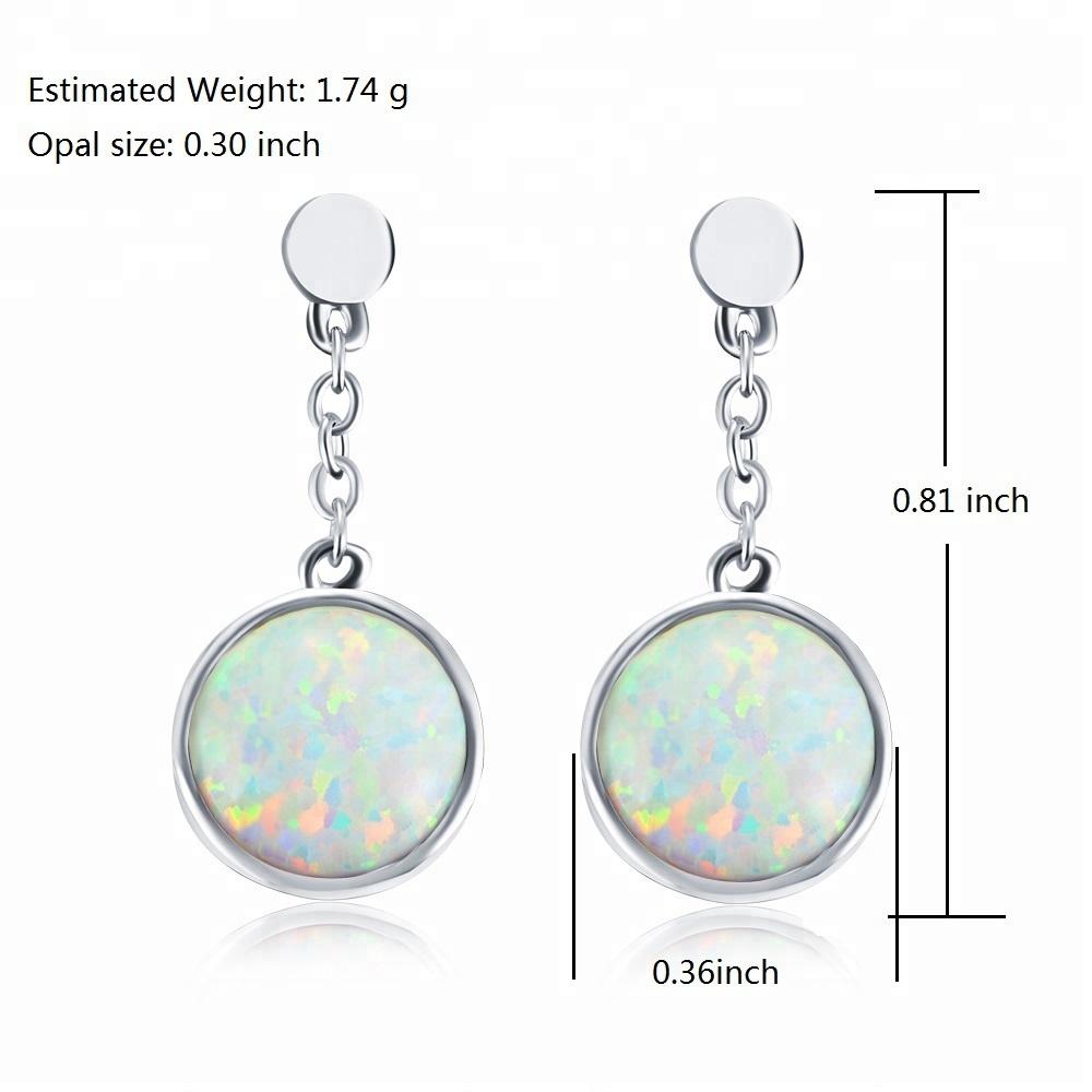 Brass Synthetic Opal Piercing Saudi Gold Plated Jewelry Hanging Earrings
