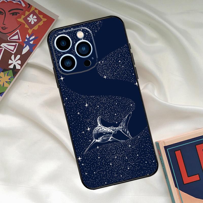 

Starry Orca Whale Shark Phone Case For iPhone 16 15 14 12 11 13 Pro Max 15 16 Plus 12 13 Mini XR 16e Funda Cover iPhone 16Pro MAX