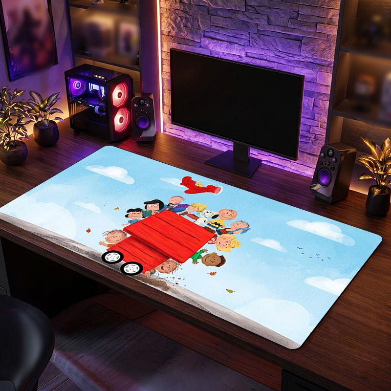 Big Mouse PadSnoopy Peanuts Extended Soft Desk Mat Gaming Office Computer Table Decor Mat