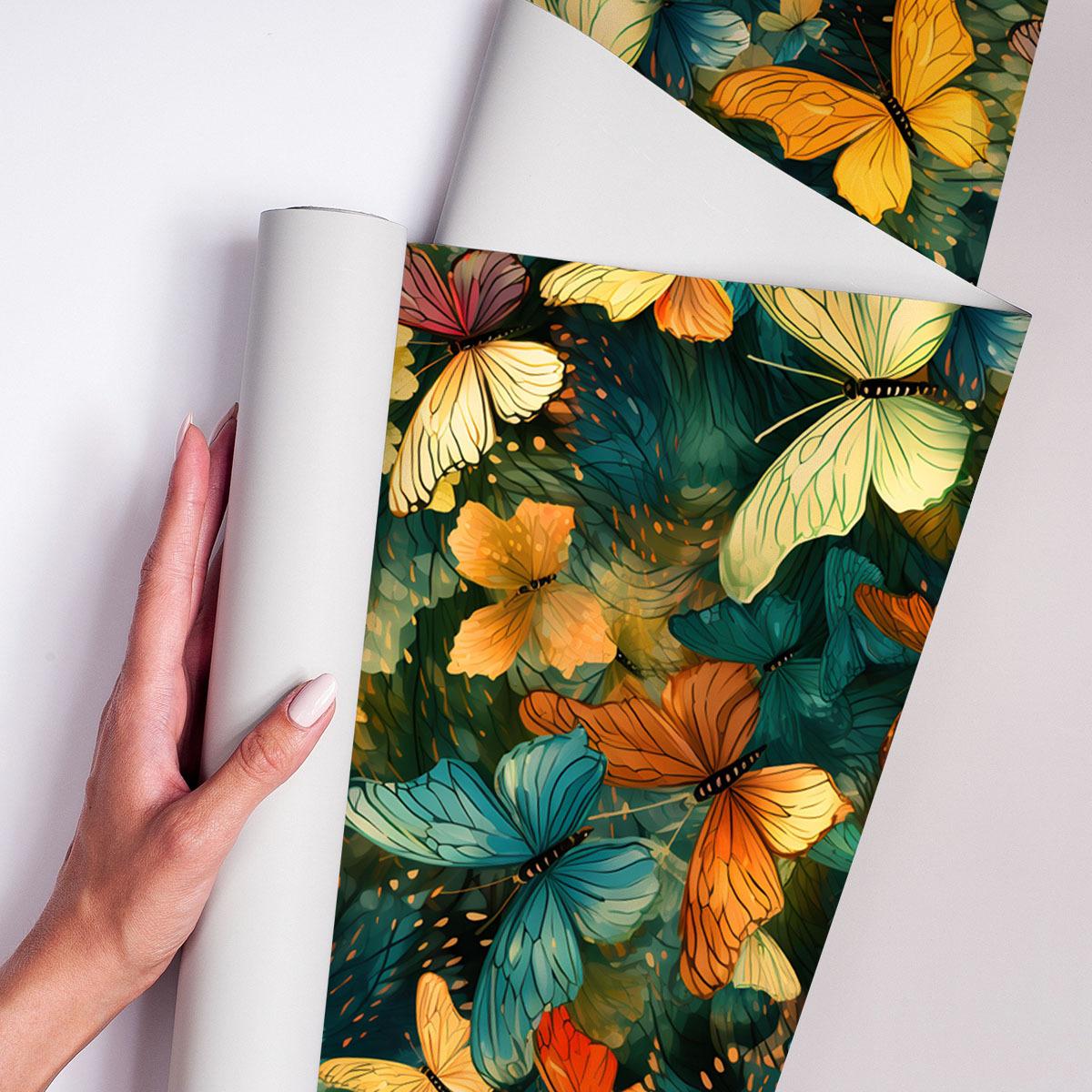 Красочные бабочки, самоклеящиеся обои, съемные, в стиле бохо, контактная бумага, для спальни девочки, шкафа, виниловые, водостойкие обои 45x300cm