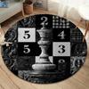 Chess Round Area Rug,Carpet Rug for Living Room Bedroom Sofa Playroom Decor,Non-slip Floor Mat