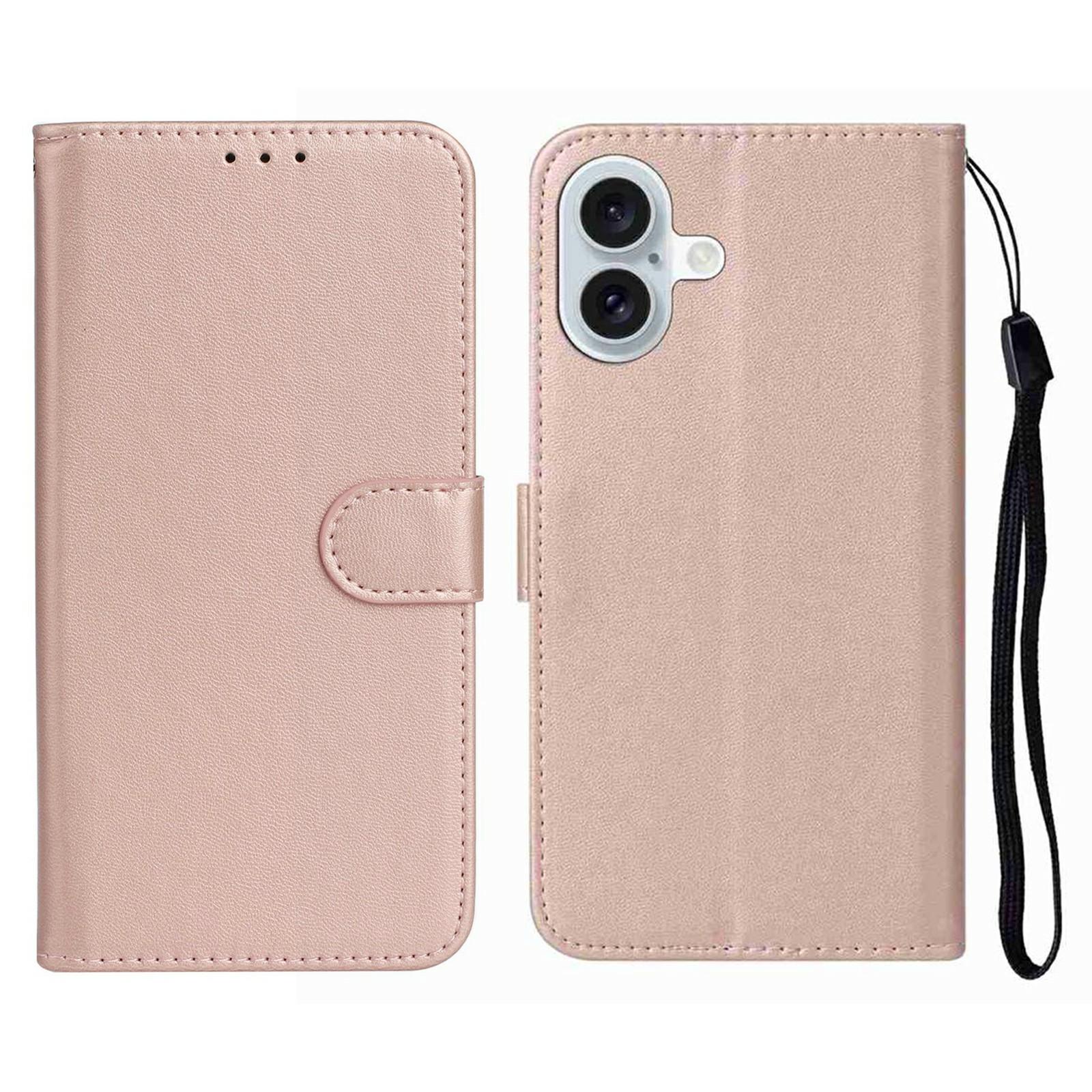 

For iPhone 17 Case PU Leather Flip Phone Cover Wallet Card Slot Holder Rose Gold
