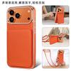 Slim PU Leather Phone Case With Card Slot Lanyard Crossbody Strap IPhone 18 Pro Max 17 16