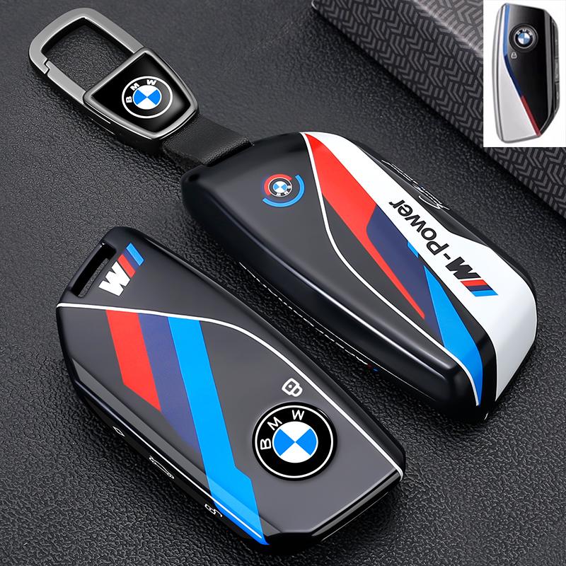 BAGC4 Car Sticker Car Key Case Cover Shell For BMW I7 X7 G07 LCI iX I20 X1 U11 7 Series G70 G09 XM U06 G81 M3 2023 Protector Fob Keych