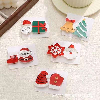 Santa Claus Festive Hair Clips - Holiday Cartoon Duckbill Hairpins for Girls
