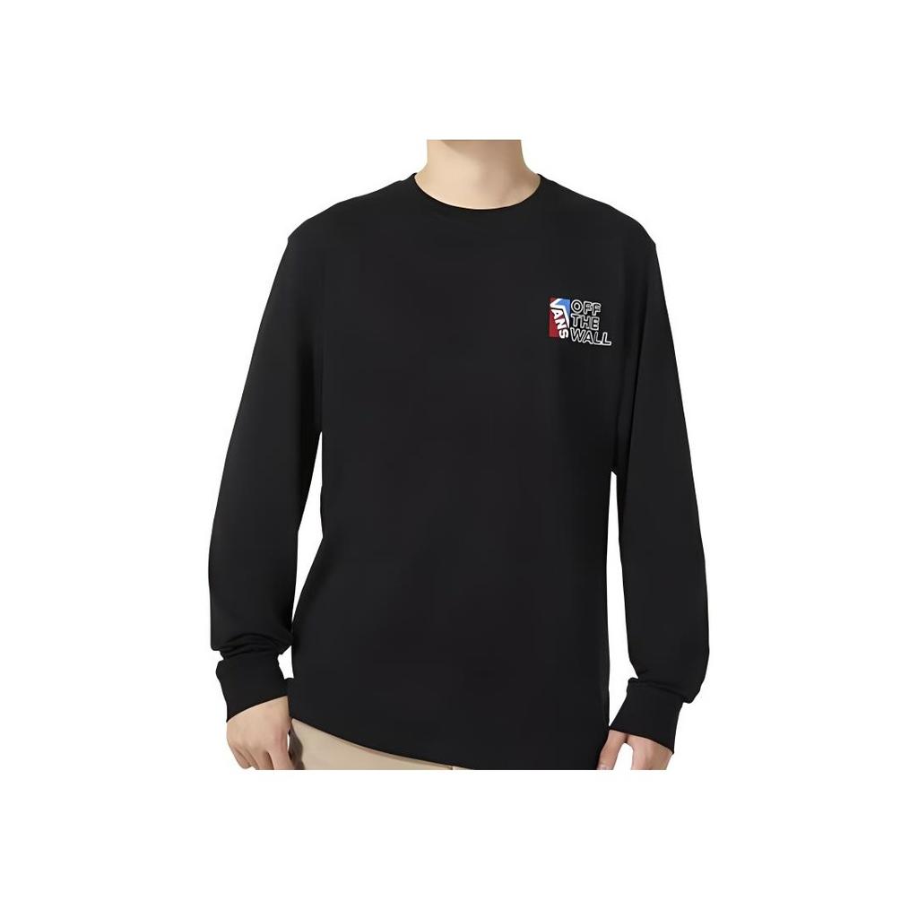 Vans Alphabet Sports Running Fitness Training Comfortable Breathable Casual Long Sleeve T-Shirt Men Tops Black VN0A54NWBLK