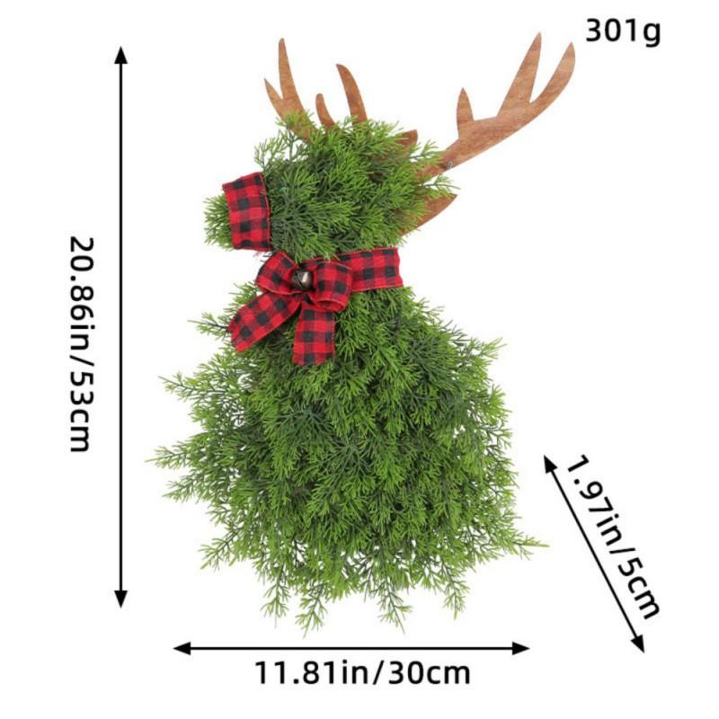 Animal Shape Christmas Wreaths Decoration Christmas Home Wall Wreath Outdoor Garland Artificial Pine Needle Elk Door Wreath