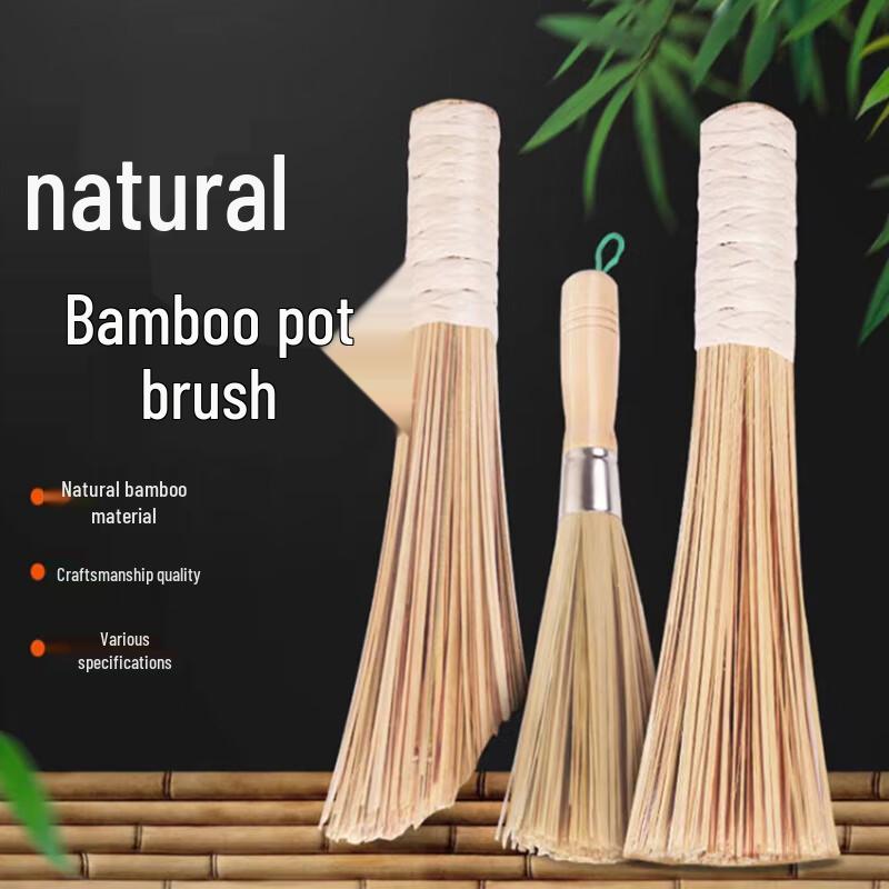 Short Handle Bamboo Pot Cleaning Brush