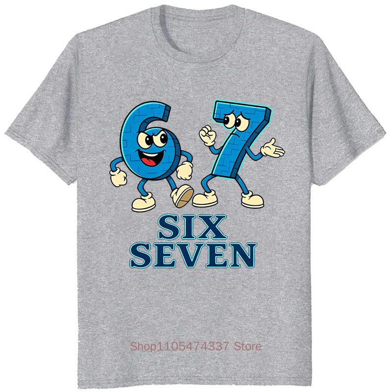 Six Seven Print T Shirt For Unisex Summer Funny Casual Fashion Streetwear Comfortable Tops Loose Crew Neck Short Sleeve Tshirts