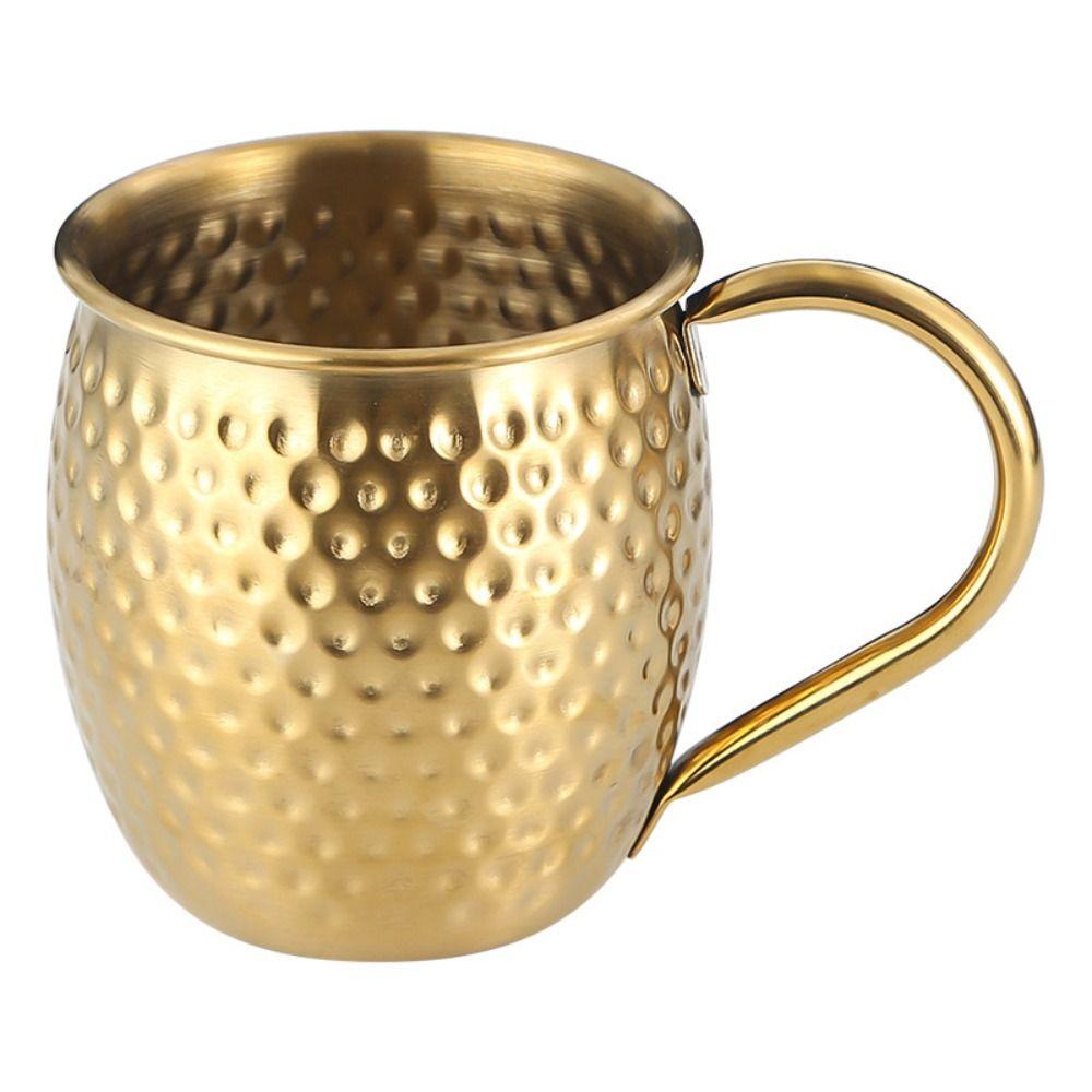 Retro Drinking Cup Hammer Pattern Stainless Steel Cup Wine Cup Moscow Mule Mug  Kitchen