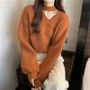 Autumn And Winter New Design Sense Hanging Neck Sweater Women's Fashion V-neck All-match Slimming Clavicle Knitted Top
