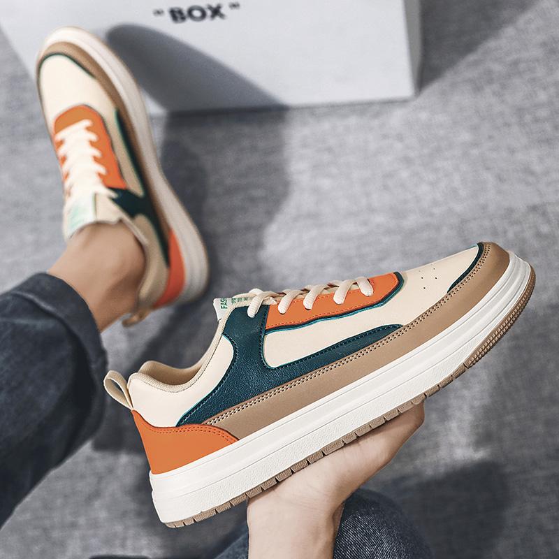 Mens Skateboard Sneakers Lace Up England Mens Casual Shoes Mens Big Size 48 Skate Shoes Soft Bottom Mens White Shoes Tenis