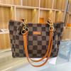High-Capacity Retro Plaid Tote Bag - Casual European & American Style Handbag for Work & Commute
