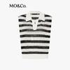 MO&Co. Women's Striped Polo Knit Top