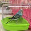 AEE2-Parrot Hanging Bathtub Easy To Install Canary Cage Accessories Pet Bird Bath Box Parrot Water Shower Bowl Bird Cage