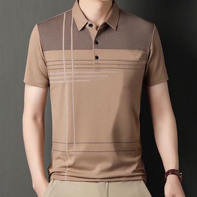 Herren gestreiftes Poloshirt Sommer Freizeit Poloshirt Business Poloshirt Herren Kurzarm Poloshirt