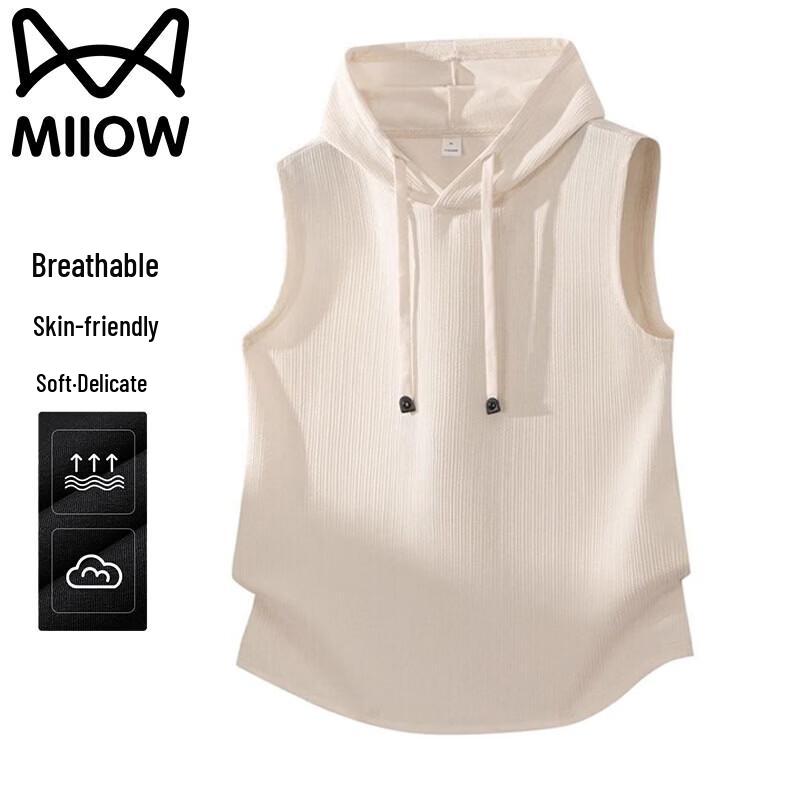 

MiiOW Men s Quick-Dry Hooded Sleeveless T-Shirt 3XL
