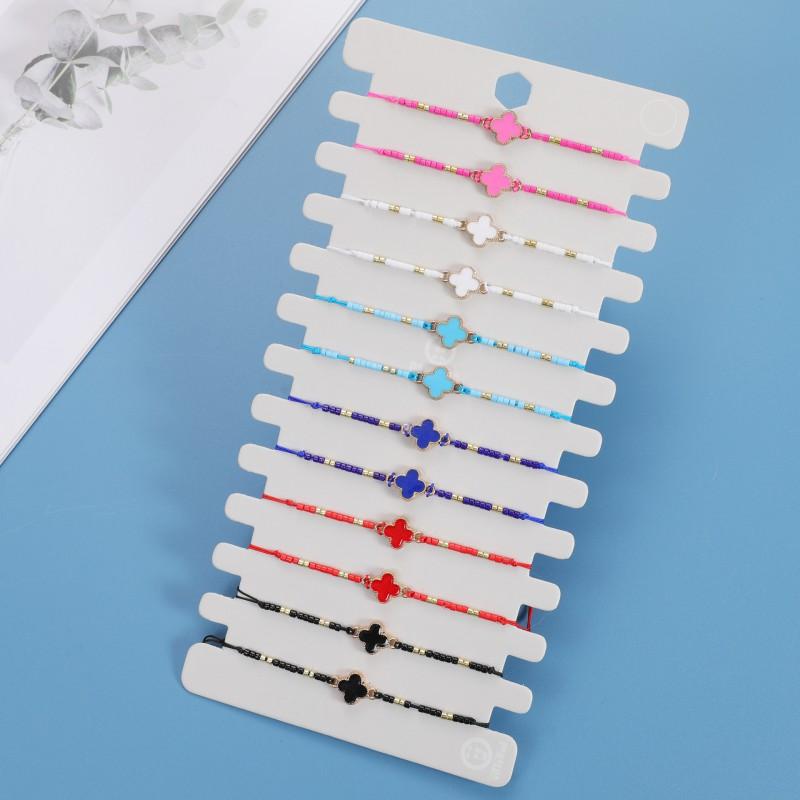 Multicolor Beaded Cross Bracelet Set Alloy Woven Handmade Fashion Accessory Men Women
