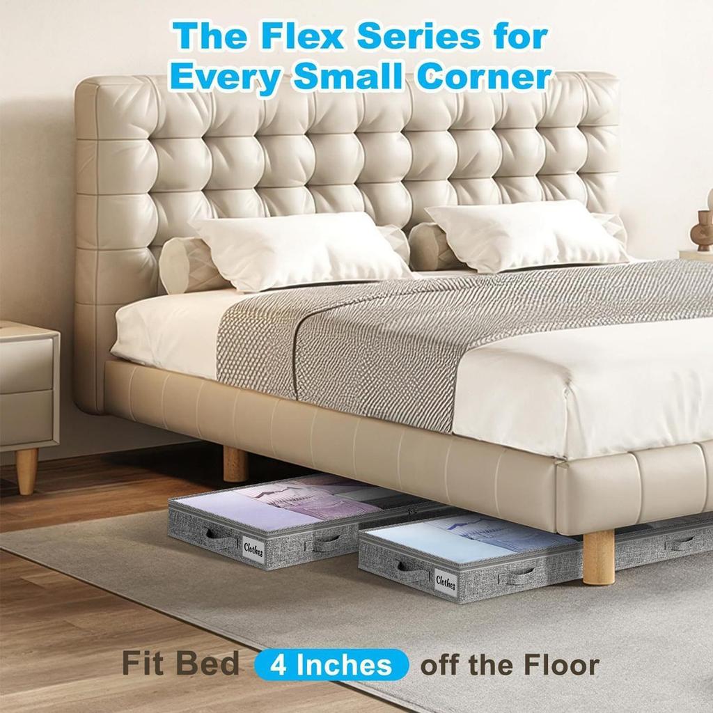 Under Bed Storage Containers Large Capacity Blanket Box Clothes Storage Bins for Bedding Quilt Comforter Sweater Shoes Bedroom