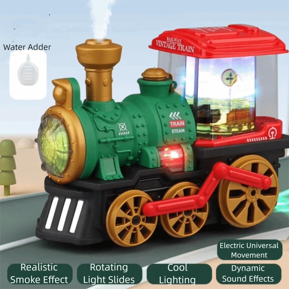 Sounding Spray Train Toy Simulation Steam Educational Toy Creative Electric Steam Train  Gift