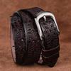 Women'S Hollow Belt Pin Buckle Yellow Cowhide Belt Casual Pinhole Belt