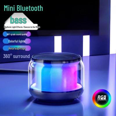 Seven-Color LED Bluetooth Speaker S100: Transparent Design, High-Quality Sound, Subwoofer, Colorful Atmosphere Lighting.