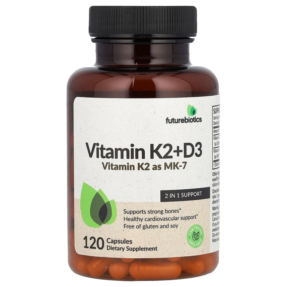 

FutureBiotics Vitamin K2 + D3 MK-7 Form, 120 Capsules 120 pcs - 1 ea