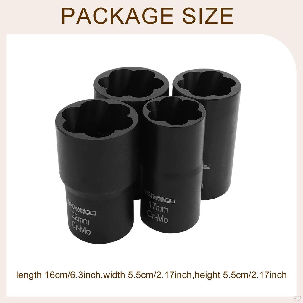 6Pcs Bolt Extractor Set Nut Remover Kit Easy to Use Locking Lug Removal Tool Wheel Lock