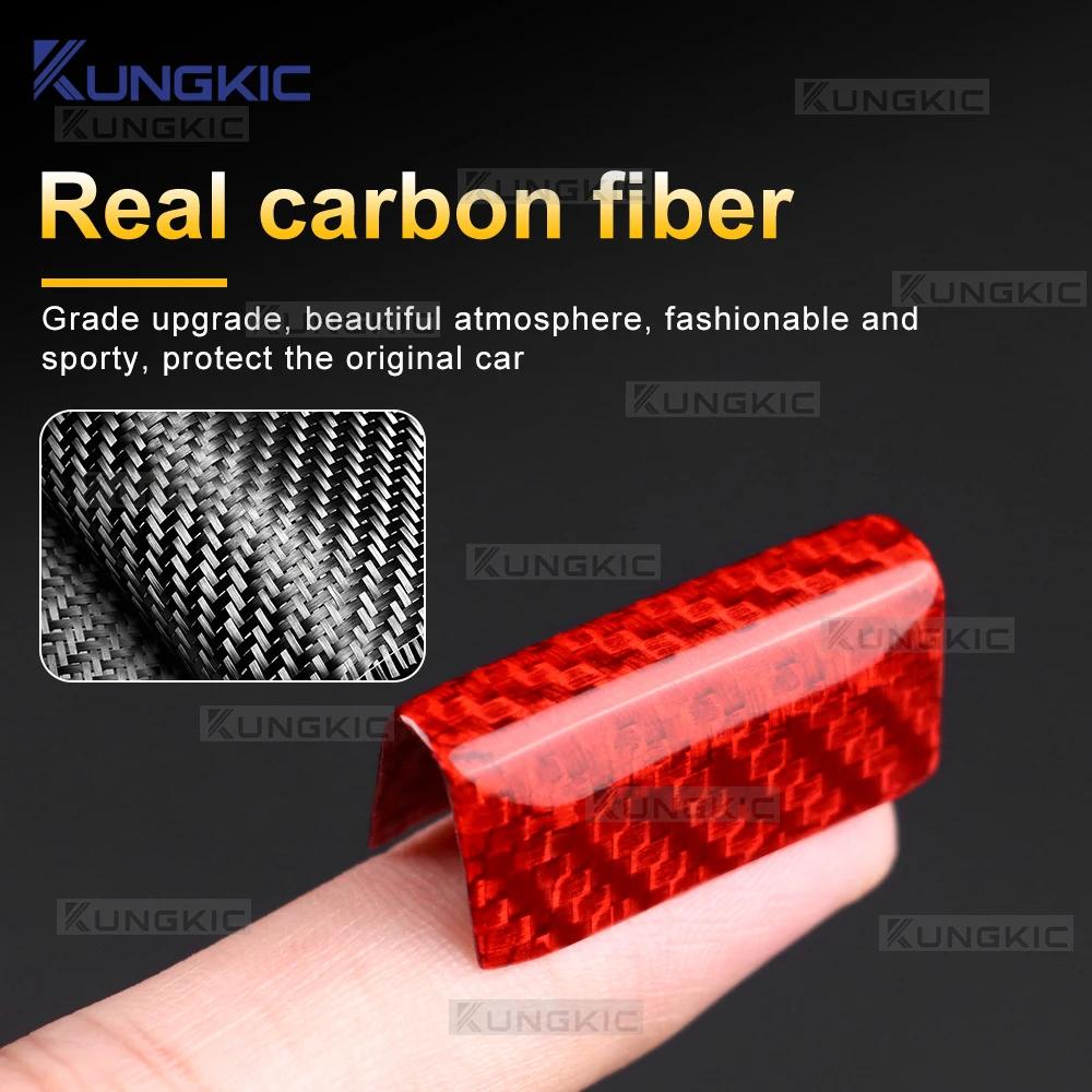Gear Shift Knob Sticker For Peugeot 208 2008 3008 308 Citroen C3 C4 C5 Opel Corsa Astra Mokka 2021-2026 Real Dry Carbon Fiber