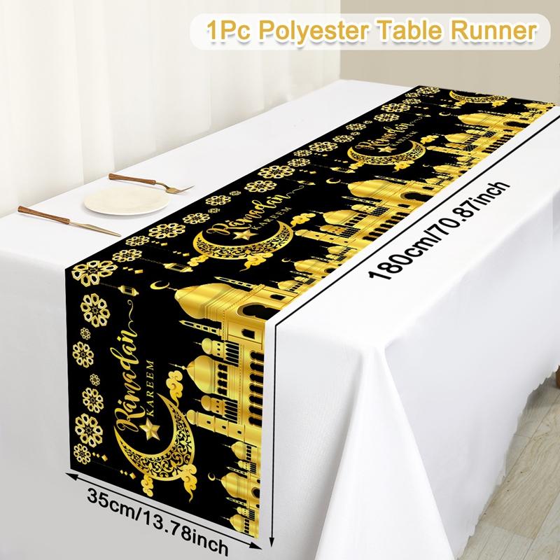 Ramadan Decor Table Runner EID Mubarak Decoration 2026 For Home Tablecloth Ramadan Kareem Islamic Muslim Party Eid Al Adha Gifts