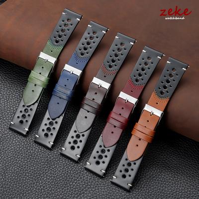 Breathable Cowhide Watch Band Oil Wax Genuine Leather Bracelet Quick Release 20mm 22mm Straps Black Brown Red Wristband for Men