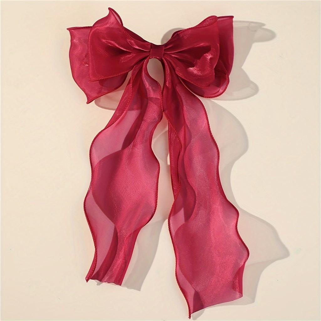 Mesh Bow Hair Clip Women Sweet Ponytail Cute Spring Clips Fashion Hair Accessories