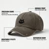 Cute Cat Face Print Baseball Cap - Unisex Adjustable Lightweight Breathable Dark Grey Casual Outdoor Sports Hat For Daily Wear, Minimalist Streetwear