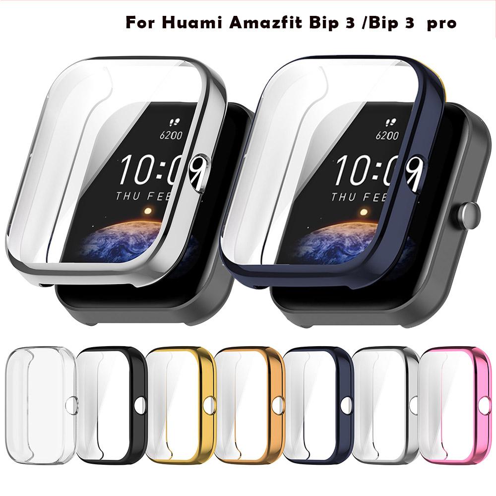 Full Protective Case Cover For Huami Amazfit Bip 3 Bip3 Pro SmartWatch Screen Protector Replacement Accessories Frame Case TPU