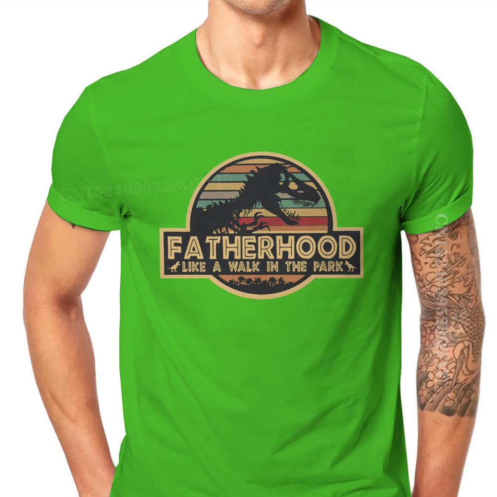 Father Day Daddy Grandpa Pure Cotton Tshirts Fatherhood Like A Walk In The Park Elegant Men T Shirts Leisure Men Clothes Ofertas